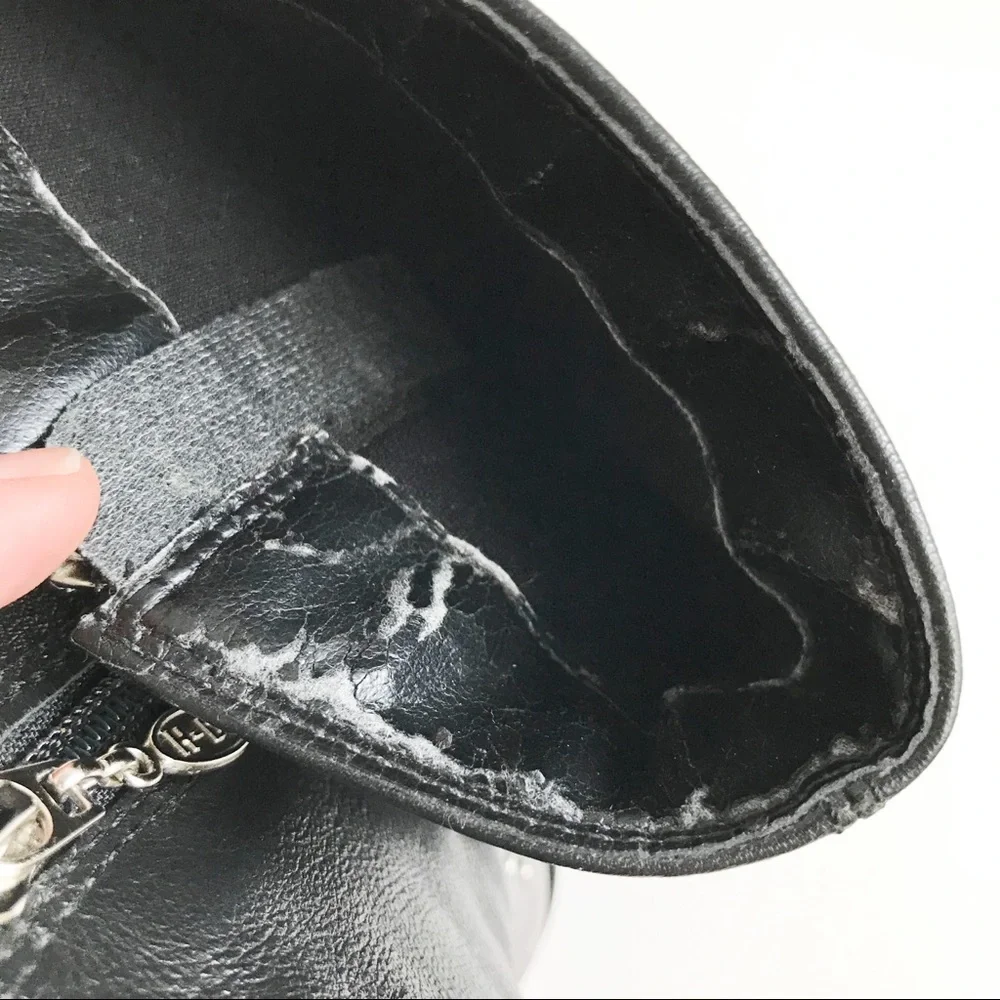 Harley-Davidson Black Leather Studded Moto Boots - Picture 14 of 14